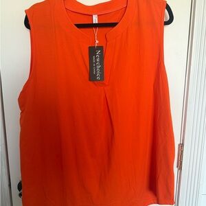 NWT New Choice Orange Sleeveless Blouse 2XL